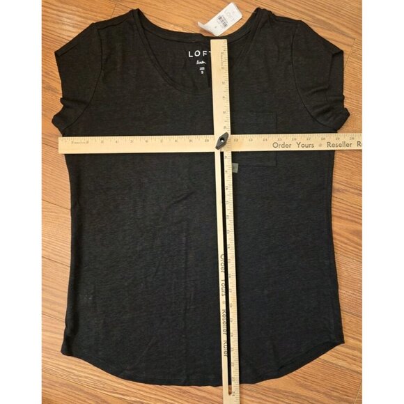 Loft Tees Sz S Black & Green Gold Cotton Short Sleeve Lot Of 2 Cold Shoulder NWT - Picture 11 of 13